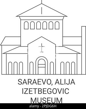 Bosnien und Herzegowina, Sarajevo, Alija Izetbegovic Museum, Reiseziel-Vektordarstellung Stock Vektor