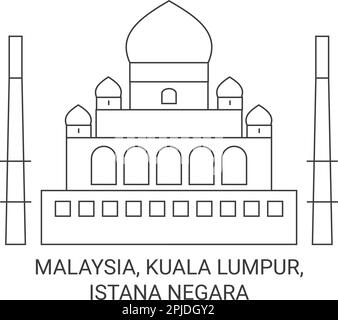 Malaysia, Kuala Lumpur, Istana Negara Reise-Wahrzeichen-Vektordarstellung Stock Vektor