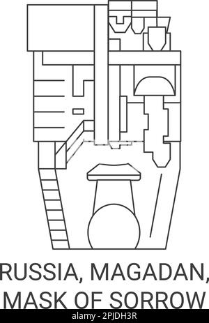 Russland, Magadan, Maske der Trauer Reise Landmarke Illustration Stock Vektor