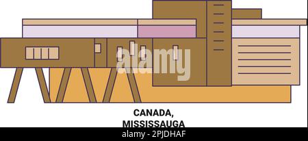 Kanada, Mississauga Reise-Wahrzeichen-Vektordarstellung Stock Vektor
