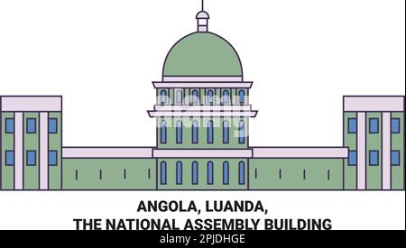 Angola, Luanda, das Gebäude der Nationalversammlung, das als Vektorbild dient Stock Vektor