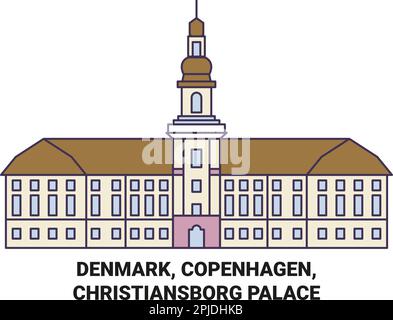 Dänemark, Kopenhagen, Christiansborg Palast Reise Wahrzeichen Vektordarstellung Stock Vektor