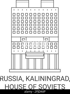 Russland, Kaliningrad, das Haus der Sowjets reisen als Vektorbild Stock Vektor