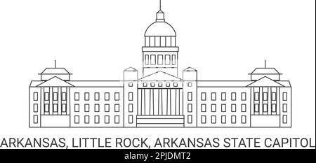 USA, Arkansas, Little Rock, Arkansas State Capitol, Reiseziel-Vektordarstellung Stock Vektor