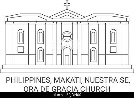 Philippinen, Makati, Nuestra SE, Ora De Gracia Church reisen als Vektorgrafik Stock Vektor