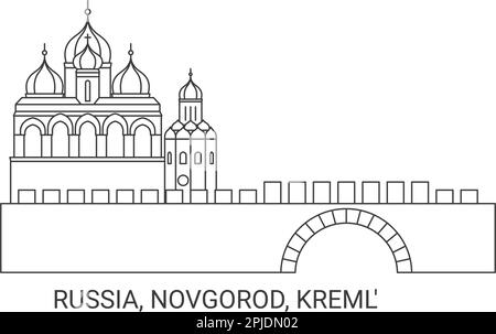 Russland, Novgorod, Kreml Landmark Reise Landmark Vektordarstellung Stock Vektor