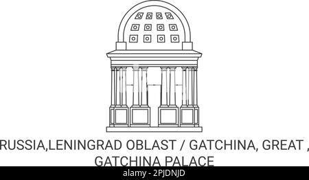 Russland, Leningrad Oblast Gatchina, Great, Gatchina Palast Reise Wahrzeichen Vektor Illustration Stock Vektor