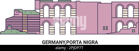 Deutschland, Porta Nigra, Reise-Wahrzeichen-Vektordarstellung Stock Vektor