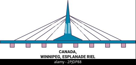 Vektordarstellung für Reiseziele Kanada, Winnipeg, Esplanade Riel Stock Vektor