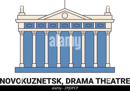 Russland, Novokuznetsk, Drama Theater Reise Wahrzeichen Vektordarstellung Stock Vektor