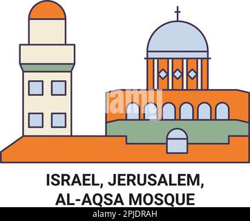 Israel, Jerusalem, Alaqsa-Moschee reisen als Vektorbild für Wahrzeichen Stock Vektor