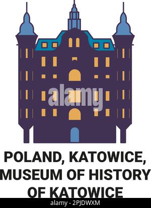 Polen, Kattowitz, Museum der Geschichte von Kattowitz reisen als Vektordarstellung Stock Vektor