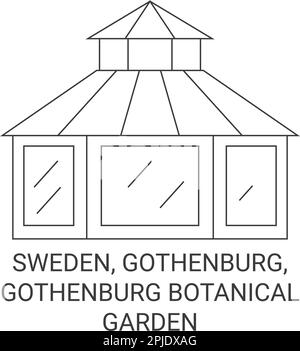 Schweden, Göteborg, Göteborg Botanischer Garten Reisen Wahrzeichen Vektordarstellung Stock Vektor