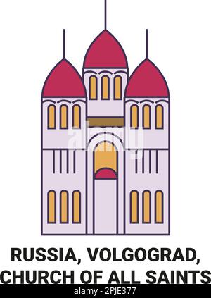 Russland, Wolgograd, Allerheiligen Kirche reisen als Vektorbild für Wahrzeichen Stock Vektor