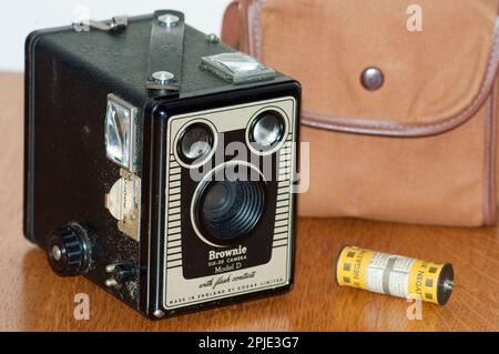 Box Brownie Kamera Six-20 Model D in Nahaufnahme hergestellt von Kodak Ltd Stockfoto