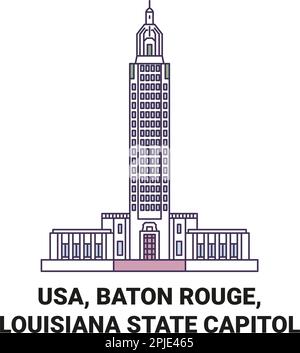 USA, Baton Rouge, Louisiana State Capitol – ein beliebtes Reiseziel Stock Vektor