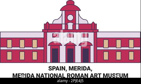 Spanien, Merida, Merida Nationalmuseum für römische Kunst reisen als Vektorbild Stock Vektor