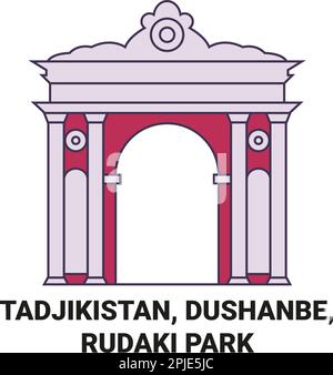 Vektordarstellung von Tadschikistan, Duschanbe, Rudaki Park Stock Vektor