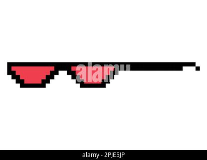 Fun Retro Pixel Sonnenglas Symbol, Lifestyle Meme Sonnenbrille Schläger, Vektor-Illustration . Stock Vektor