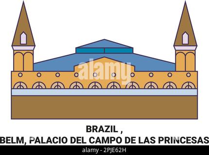 Brasilien , Belm, Palacio Del Campo De Las Princesas Reise Landmark Vektordarstellung Stock Vektor