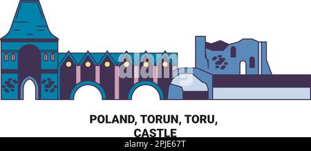 Polens, Toruns, Toru, Burg Reise Wahrzeichen Vektordarstellung Stock Vektor