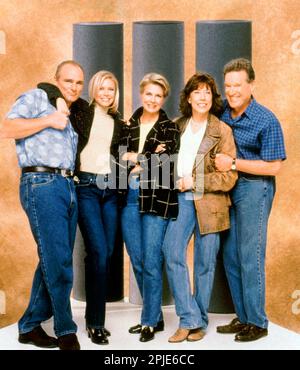 CANDICE BERGEN, LILY TOMLIN, FAITH FORD, JOE REGALBUTO UND CHARLES KIMBROUGH IN MURPHY BROWN (1988), REGIE DIANE ENGLISH. Kredit: WARNER BROS. FERNSEHER/Album Stockfoto