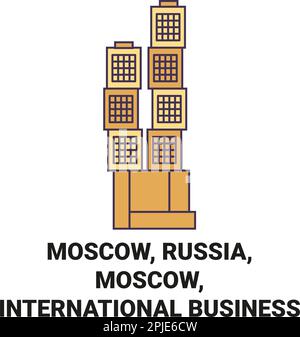 Russland, Moskau, Moskau, International Business Center Reise-Wahrzeichen-Vektordarstellung Stock Vektor