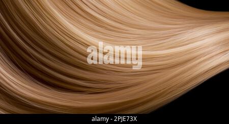 Lockiges blondes Haar Nahaufnahme auf dem Rücken isoliert Stockfoto