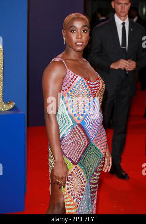 London, Großbritannien. 05. Okt. 2022. Lashana Lynch besucht die Weltpremiere von Roald Dahls „Matilda the Musical“ in der Royal Festival Hall in London. (Foto: Fred Duval/SOPA Images/Sipa USA) Guthaben: SIPA USA/Alamy Live News Stockfoto