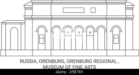 Russland, Orenburg, Orenburg Regional, Museum der Schönen Künste reisen als Vektorbild Stock Vektor