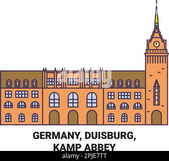 Deutschland, Duisburg, Kamp Abbey Reise-Wahrzeichen-Vektordarstellung Stock Vektor