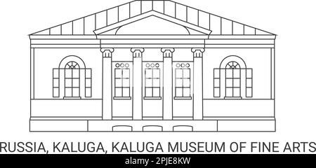 Russland, Kaluga, Kaluga Museum der Schönen Künste, Reise-Wahrzeichen-Vektordarstellung Stock Vektor