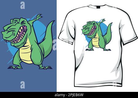 Komisches T-rex-Dinosaurier-Dabbing. Vektorabbildung für T-Shirt, Website, Print, Bewerbung, Logo, Clip-Art, Poster und Print-on-Demand-Werbeartikel Stock Vektor