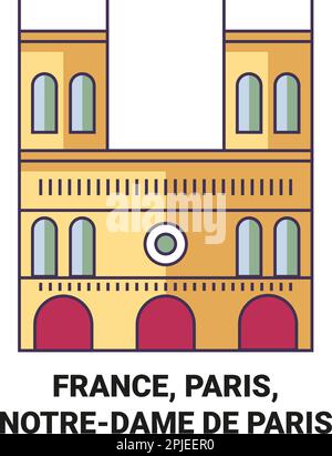 Frankreich, Paris, Notredame De Paris Reise Wahrzeichen Vektordarstellung Stock Vektor