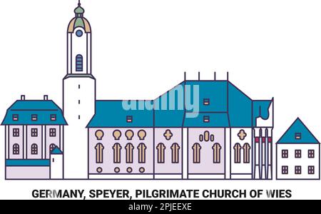 Deutschland, Speyer, Pilgrimate Church of Wies reisen als Vektorbild Stock Vektor