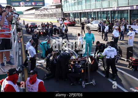 Melbourne, Australie. 02. April 2023. Pitlane während der Formel 1 Rolex Grand Prix 2023, 3. Runde der Formel-1-Weltmeisterschaft 2023 von 31. März bis 2. April 2023 auf dem Albert Park Circuit in Melbourne, Australien – Foto DPPI Credit: DPPI Media/Alamy Live News Stockfoto