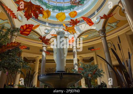 Wunderschöner Blick auf Design, dekorativer Blick auf das Casino Hotel Venetian. Ausziehen. Las Vegas, USA. Stockfoto