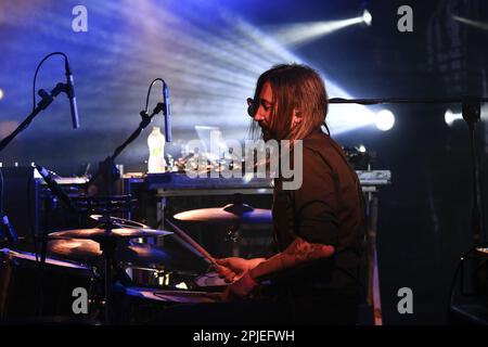 Ciampino, Italien. 01. April 2023. DIE SPIRITUELLE FRONT spielt am 1. April 2023 Armageddon Gigolo' Live im ORION in Rom, Italien. Kredit: Unabhängige Fotoagentur/Alamy Live News Stockfoto