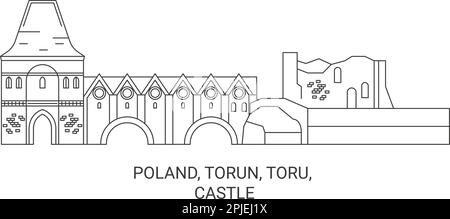 Polens, Toruns, Toru, Burg Reise Wahrzeichen Vektordarstellung Stock Vektor