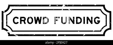 Grunge Black Crowd Finanzierungswortstempel Gummidichtung auf weißem Hintergrund Stock Vektor