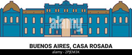 Argentinien, Buenos Aires, Casa Rosada, Reise-Wahrzeichen-Vektordarstellung Stock Vektor