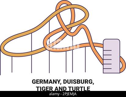 Deutschland, Duisburg, Tiger und Schildkröte reisen als Vektorgrafik Stock Vektor