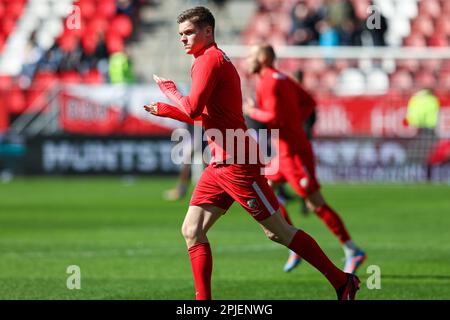 Utrecht, Niederlande. 02. April 2023. UTRECHT, NIEDERLANDE - APRIL 2: Ramon Hendriks vom FC Utrecht während des niederländischen Eredivisie-Spiels zwischen dem FC Utrecht und dem FC Volendam im Stadion Galgenwaard am 2. April 2023 in Utrecht, Niederlande (Foto: Ben Gal/Orange Pictures). Credit: Orange Pics BV/Alamy Live News Stockfoto