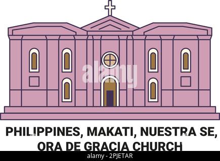 Philippinen, Makati, Nuestra SE, Ora De Gracia Church reisen als Vektorgrafik Stock Vektor