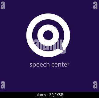 Farbenfrohes Speech Center-Logo. Vorlage für Logo des kreativen Unterstützungsbereichs. vektor. Stock Vektor