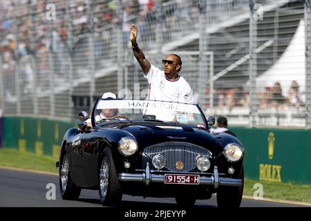 HAMILTON Lewis (gbr), Mercedes AMG F1 Team W14, Porträt während der Formel 1 des australischen Grand Prix 2023, 3. Runde der Formel-1-Weltmeisterschaft 2023 vom 31. März bis 2. April 2023 auf der Albert Park Circuit in Melbourne, Australien – Foto: Dppi/DPPI/LiveMedia Stockfoto