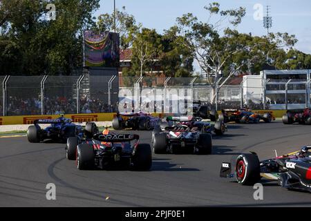 Beginn des Rennens, Abfahrt während der Formel 1 Rolex Australian Grand Prix 2023, 3. Runde der Formel-1-Weltmeisterschaft 2023 vom 31. März bis 2. April 2023 auf dem Albert Park Circuit in Melbourne, Australien - Foto: Dppi/DPPI/LiveMedia Stockfoto