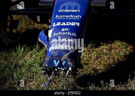 23 ALBON Alexander (tha), Williams Racing FW45, Action Crash, Unfall, während des Formel 1 Rolex Grand Prix 2023, 3. Runde der Formel-1-Weltmeisterschaft 2023 vom 31. März bis 2. April 2023 auf dem Albert Park Circuit in Melbourne, Australien – Foto: Dppi/DPPI/LiveMedia Stockfoto