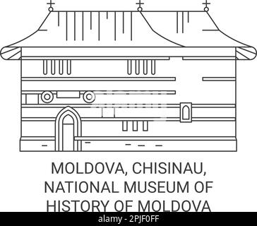 Moldawien, Chisinau, Nationalmuseum für Geschichte der Republik Moldau reisen als Vektordarstellung Stock Vektor