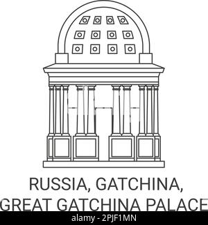 Russland, Gatchina, großer Gatchina Palast Reise Wahrzeichen Vektordarstellung Stock Vektor